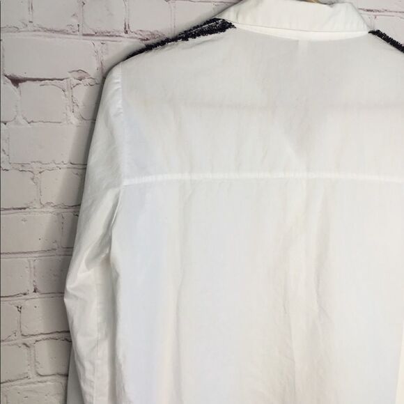 Zara Trafaluc Womens White Dress Shirt Sleeve Side Accent - Picture 7 of 16